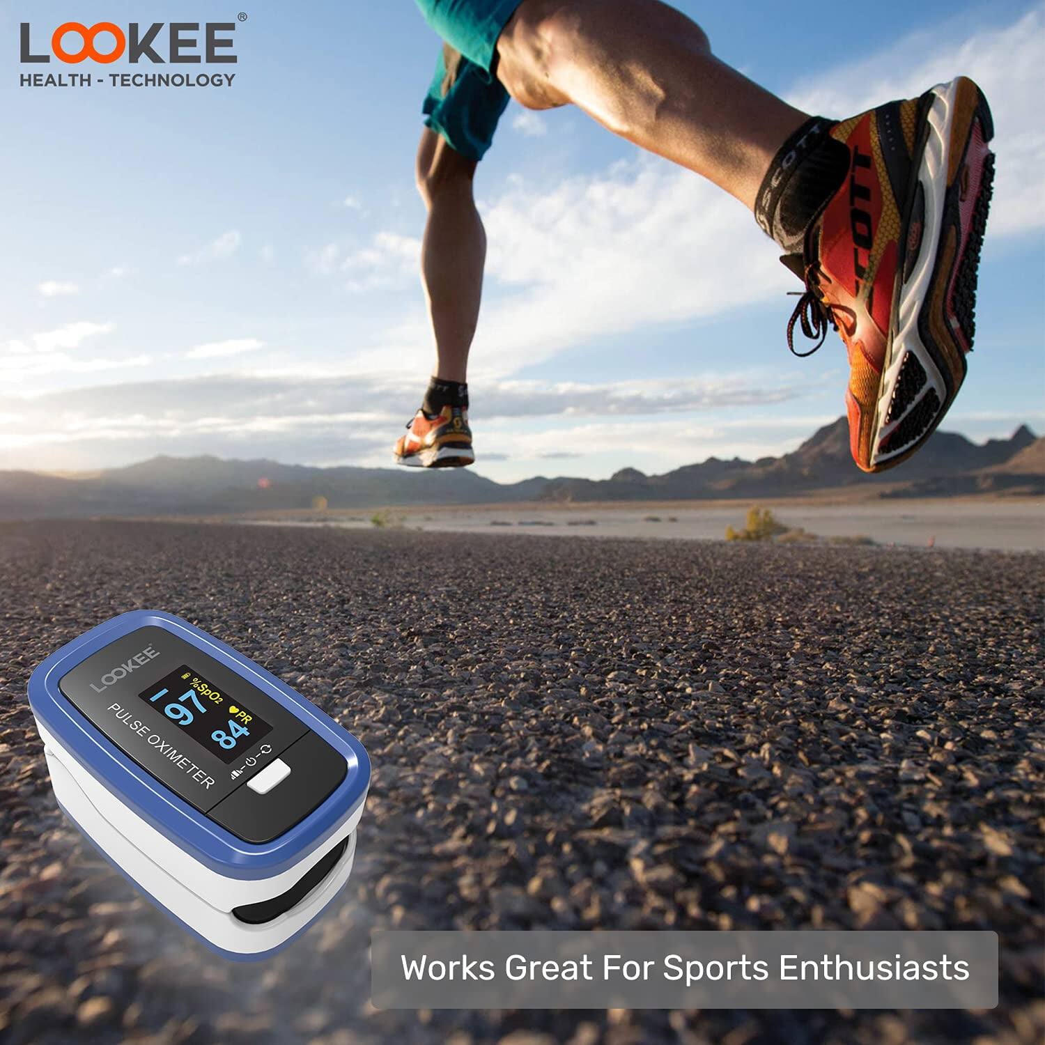 LOOKEE  
HEALTH - TECHNOLOGY  

%SpO2 97  
PULSE 84  

Works Great For Sports Enthusiasts