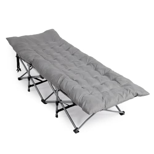 Front. Winado - Portable Folding Camping Cot Bed with Soft Pad for Outdoor Adults Sleeping Bed - Gray.