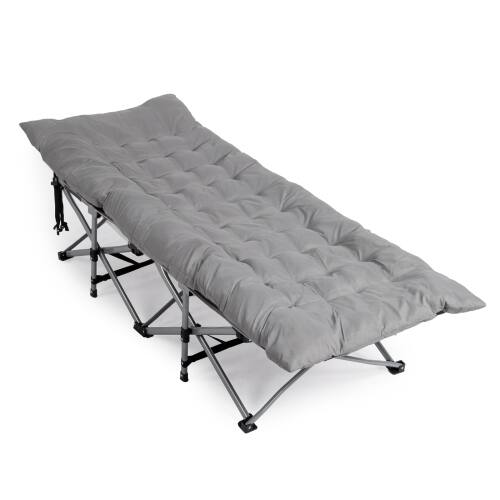 Front. Winado - Portable Folding Camping Cot Bed with Soft Pad for Outdoor Adults Sleeping Bed - Gray.