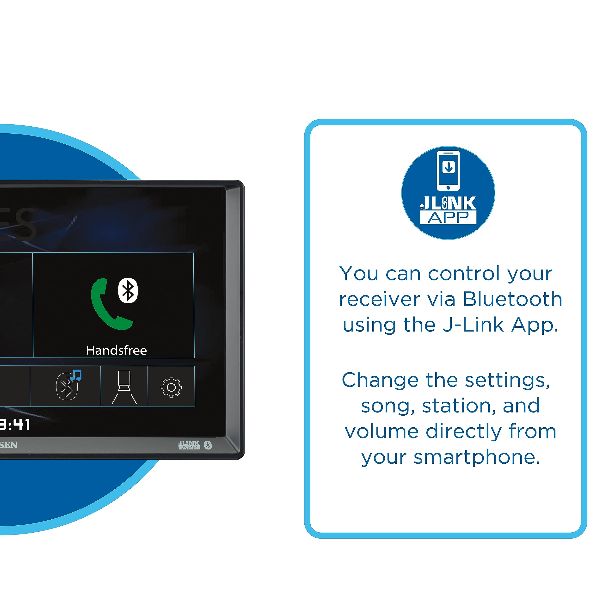 JLINK APP You can control your receiver via Bluetooth using the J-Link App. Change the settings, song, station, and volume directly from your smartphone.