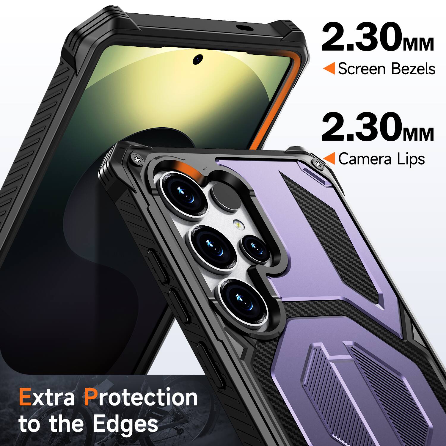 2.30MM Screen Bezels  
2.30MM Camera Lips  
Extra Protection to the Edges