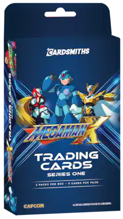 CARDSMITHS
MEGAMAN TRADING CARDS SERIES ONE
2 PACKS PER BOX - 5 CARDS PER PACK
CAPCOM
LICENSED FOR USE BY CARDSMITHS