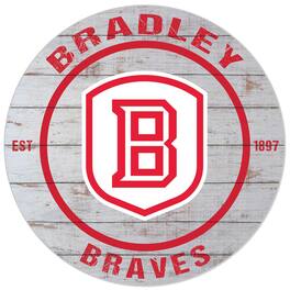 Jardine - Bradley Braves 20'' x 20'' Indoor/Outdoor Weathered Circle Sign - White