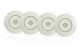 Disney - The Little Mermaid Scallop Porcelain 7" Salad / Dessert Plate | Set of 4 - White