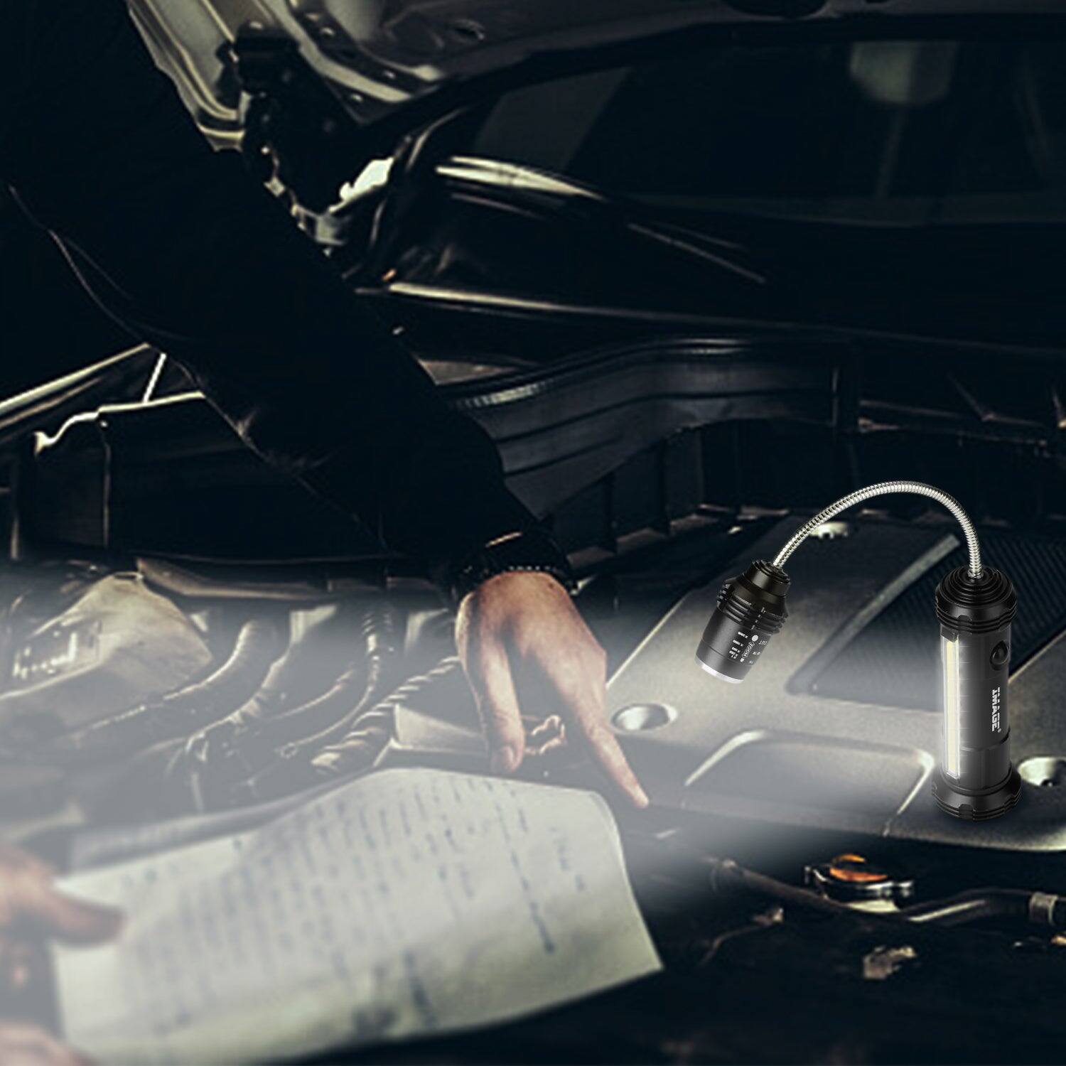 Alt View 10. IMAGE - 2 Pack Rechargeable Grill Lights Magnetic with Ultra-Bright LED Lights 3W Side Light - Black.