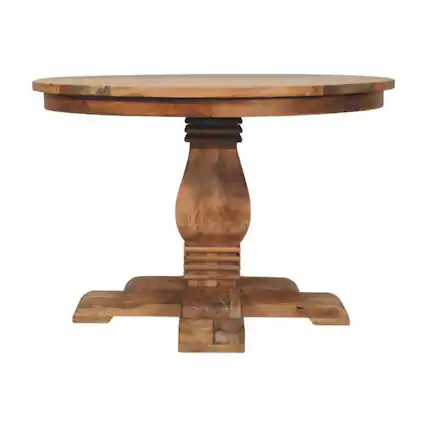Front. Artisan Furniture - Valentina Round Dining Table, Beige - Beige.