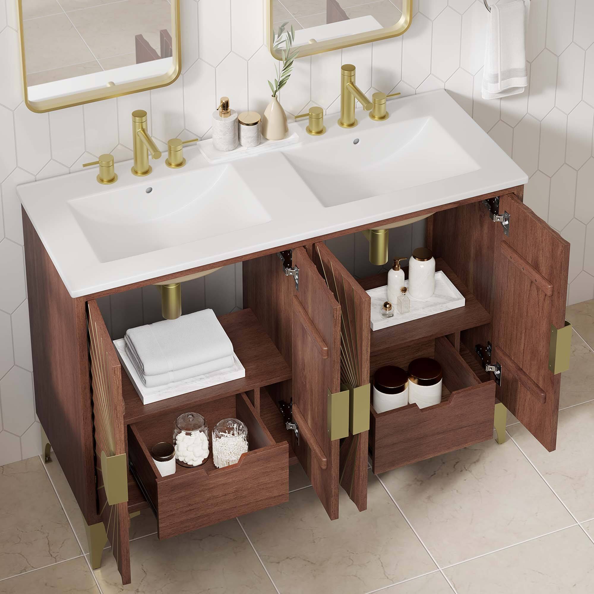 Alt View 1. Modway - Daylight Bathroom Vanity Basin Included by Modway - White Walnut.
