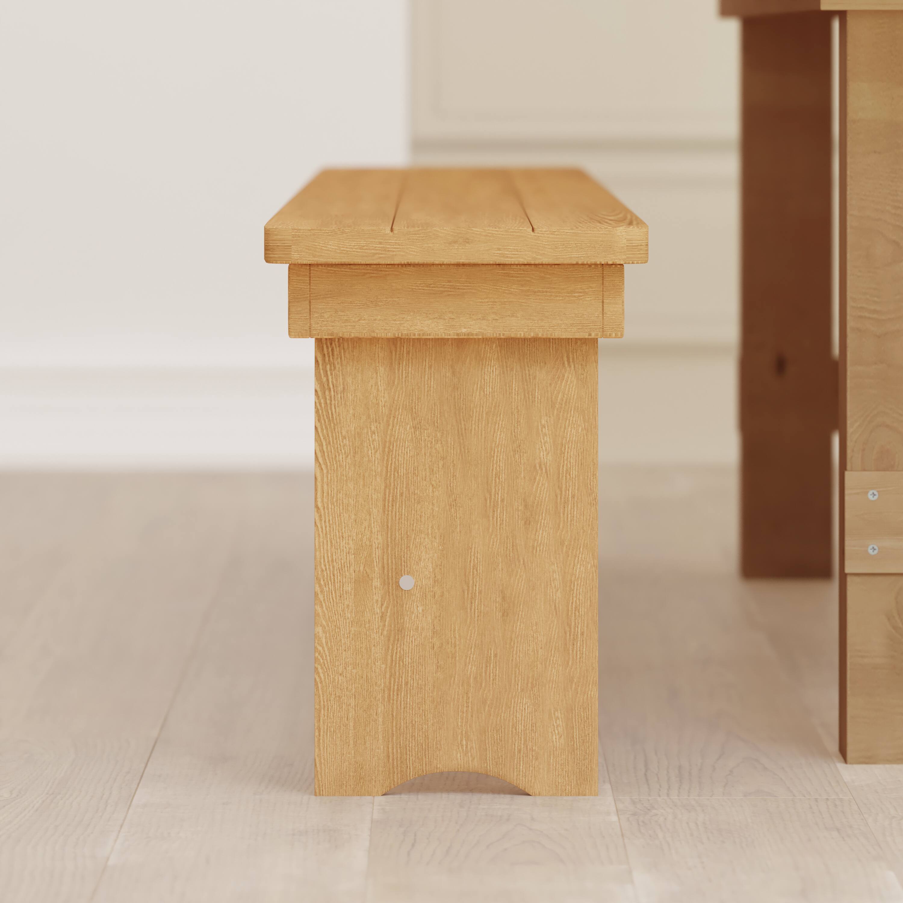 Alt View 5. Emma + Oliver - 8' x 12" Antique Rustic Solid Pine Folding Farm Bench - Portable Bench - Light Natural.