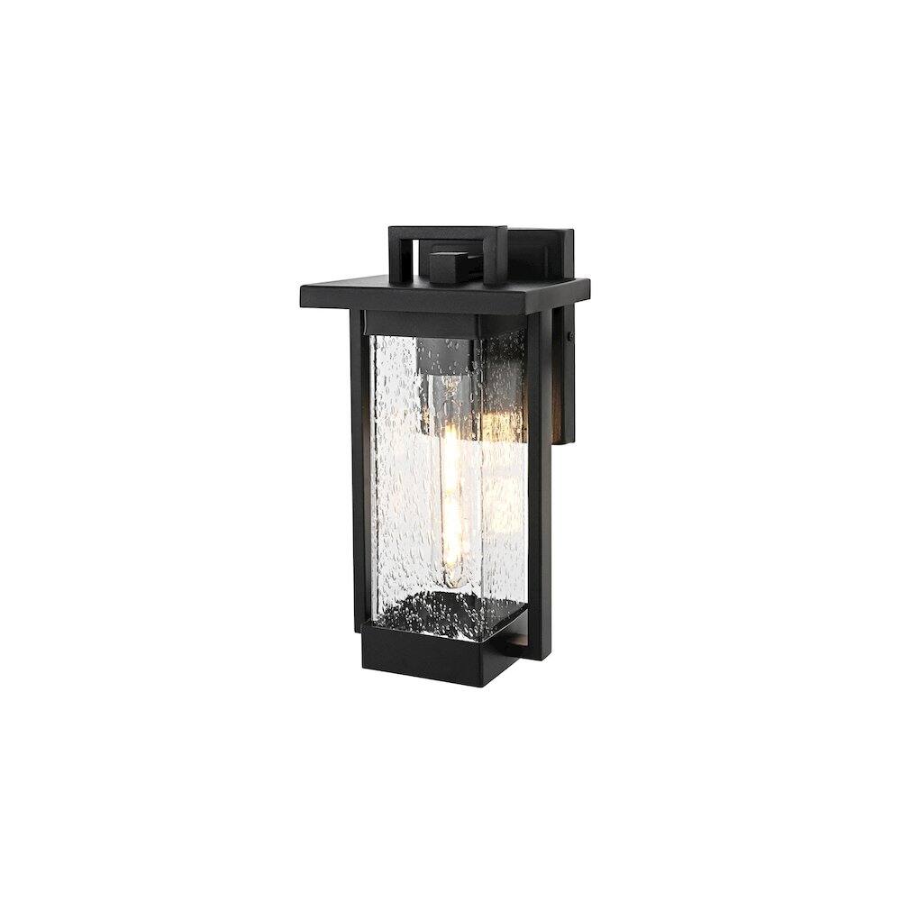 Angle. Elegant Lighting - Tilton 7 inch Outdoor Pendant in Black - Black.