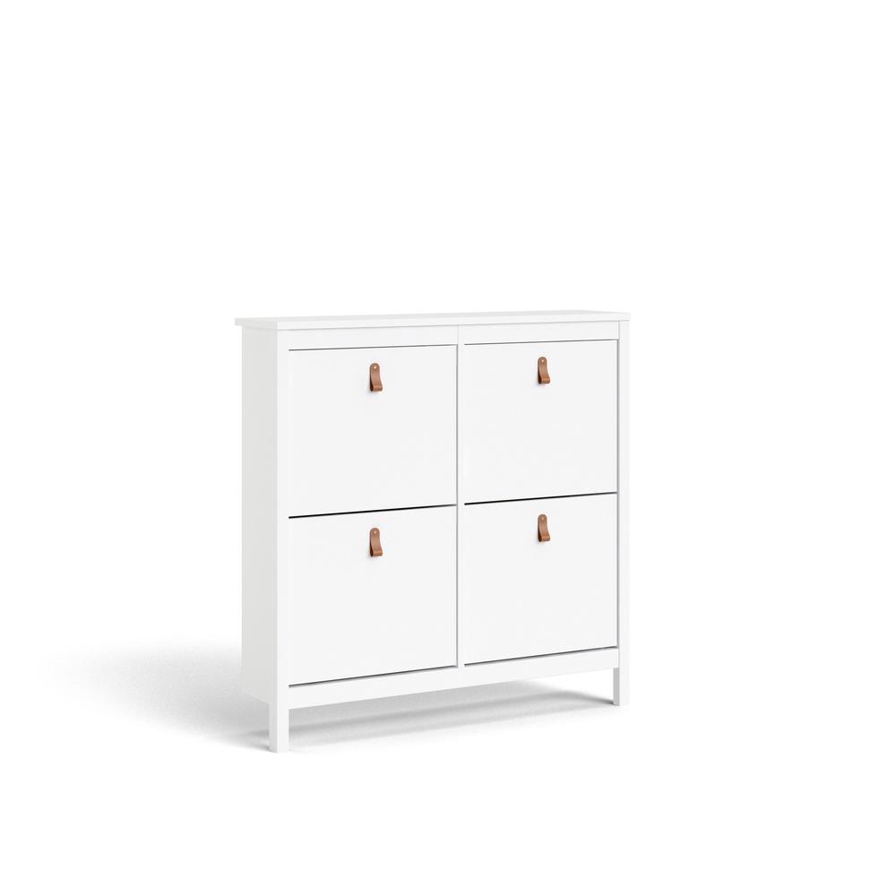 Back. Tvilum - Madrid 4 Drawer Shoe Cabinet - White.