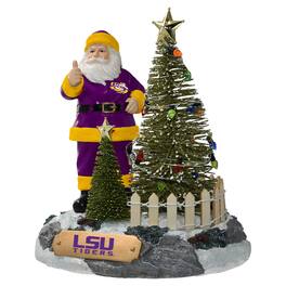 The Memory Company - LSU Tigers Santa Figurine with LED Tree - Multicolor