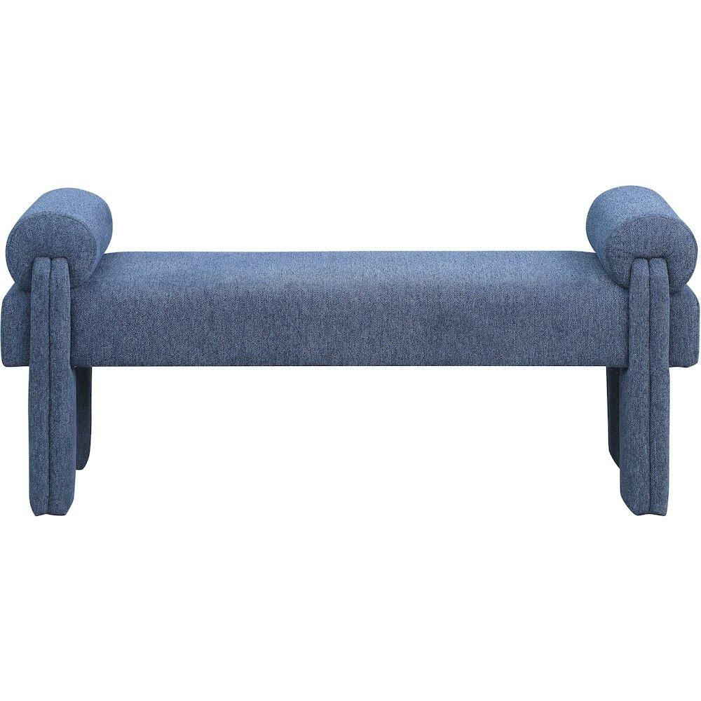 Alt View 2. Meridian Furniture - Stefano Navy Polyester Fabric Bench - Blue.