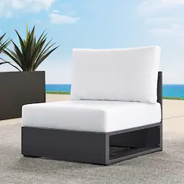 Tahoe Outdoor Patio Powder-Coated Aluminum Modular Armless Chair by Modway - Gray White
