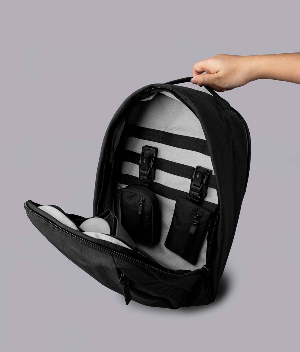 Alt View 6. ALPAKA - Metro Backpack Pro 24L Business Travel Backpack for 16-Inch Laptop with Luggage Pass-Through - Weather-Resistant - Black Axoflux 400D Ripstop Nylon.