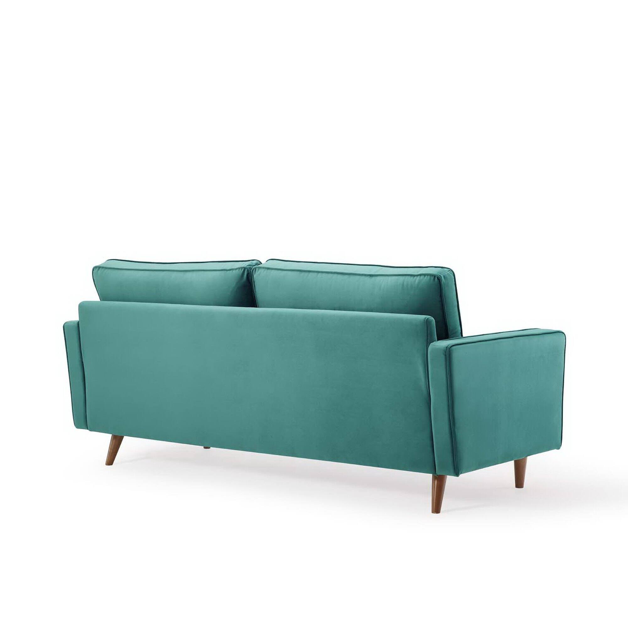 Alt View 1. Modway - Valour Performance Velvet Sofa by Modway - Blue.