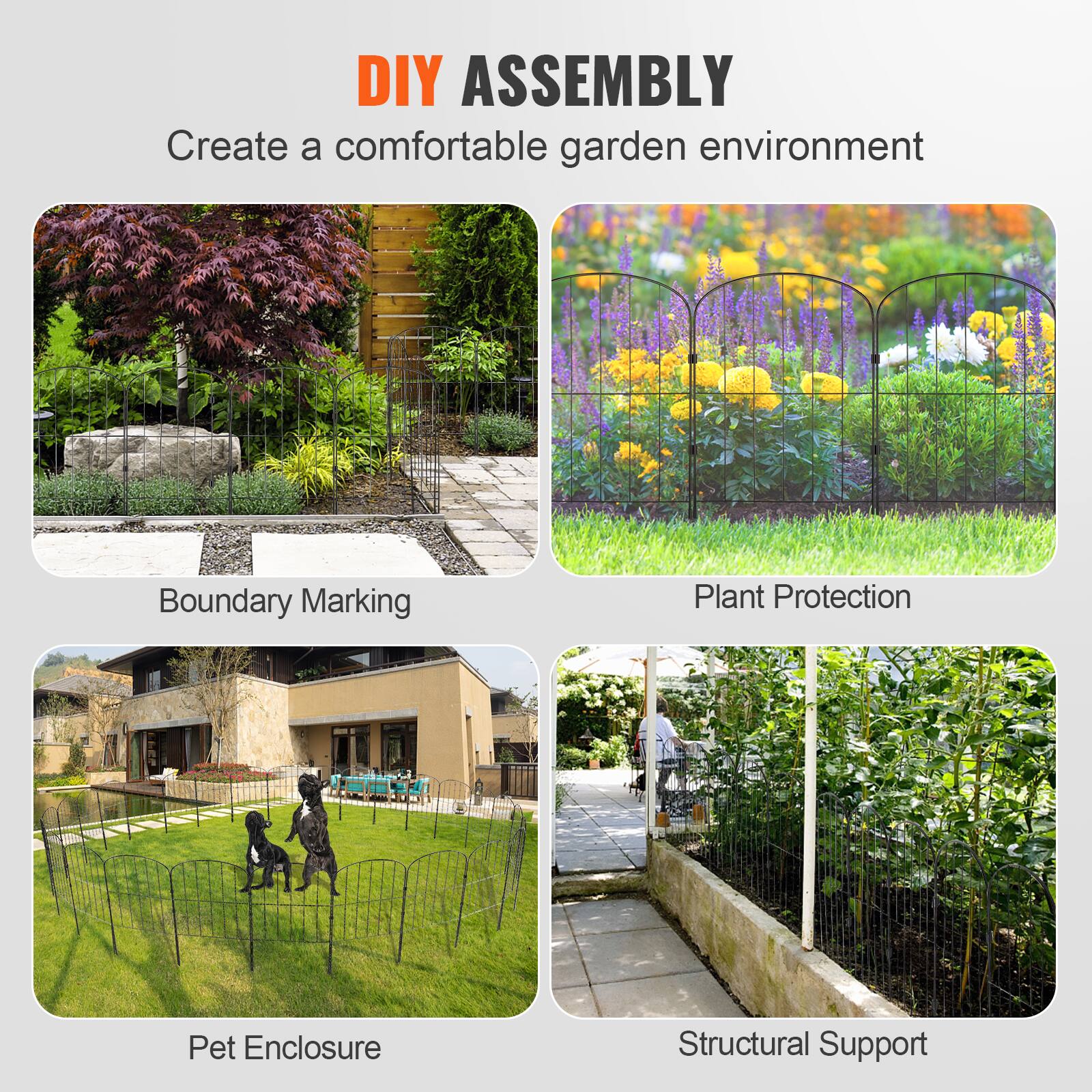 DIY ASSEMBLY  
Create a comfortable garden environment  

- Boundary Marking  
- Plant Protection  
- Pet Enclosure  
- Structural Support