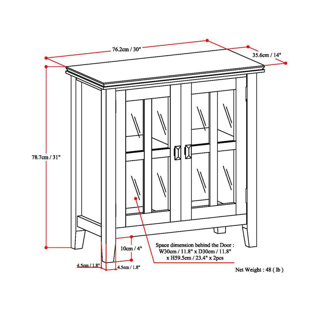 Alt View 20. Simpli Home - Artisan Low Storage Cabinet - Russet Brown.
