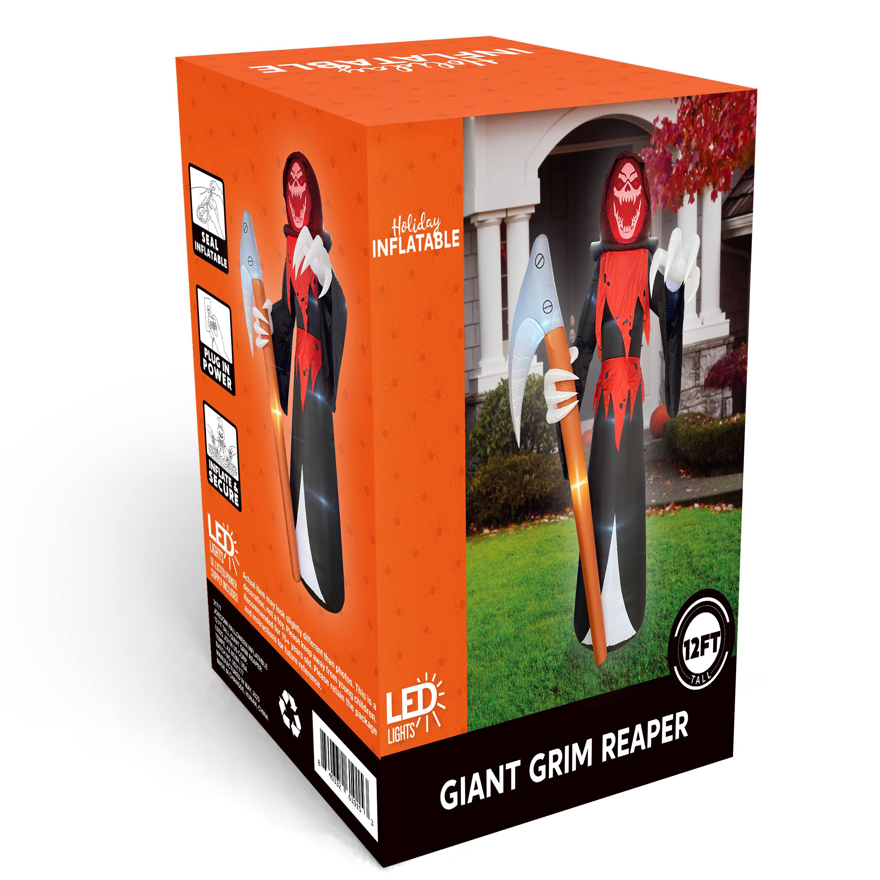 Holiday INFLATABLE  
GIANT GRIM REAPER  
12FT TALL  
LED LIGHTS