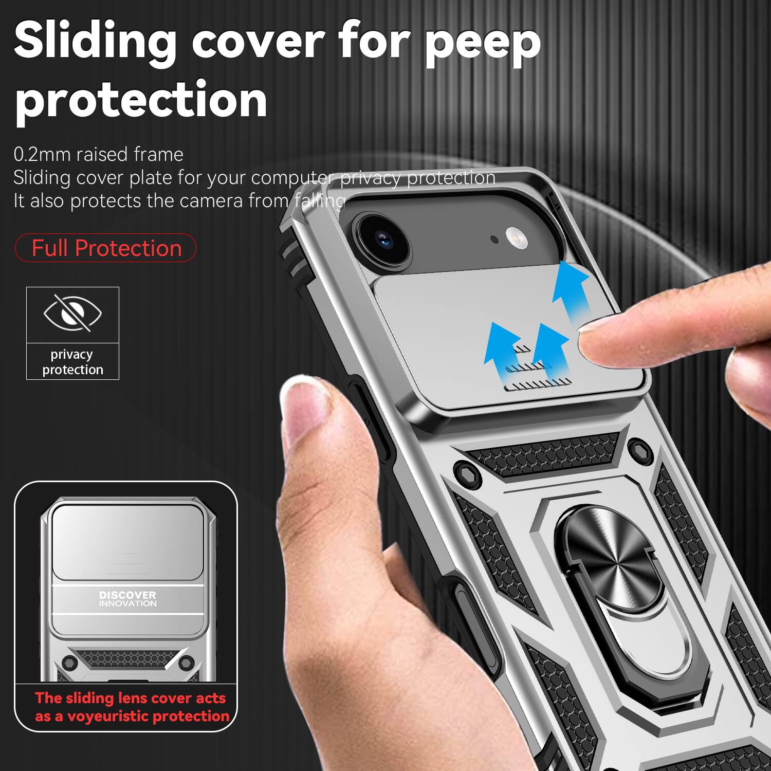 Dteck Rotatable Ring Kickstand Case for Apple iPhone Air, Heavy Duty ...