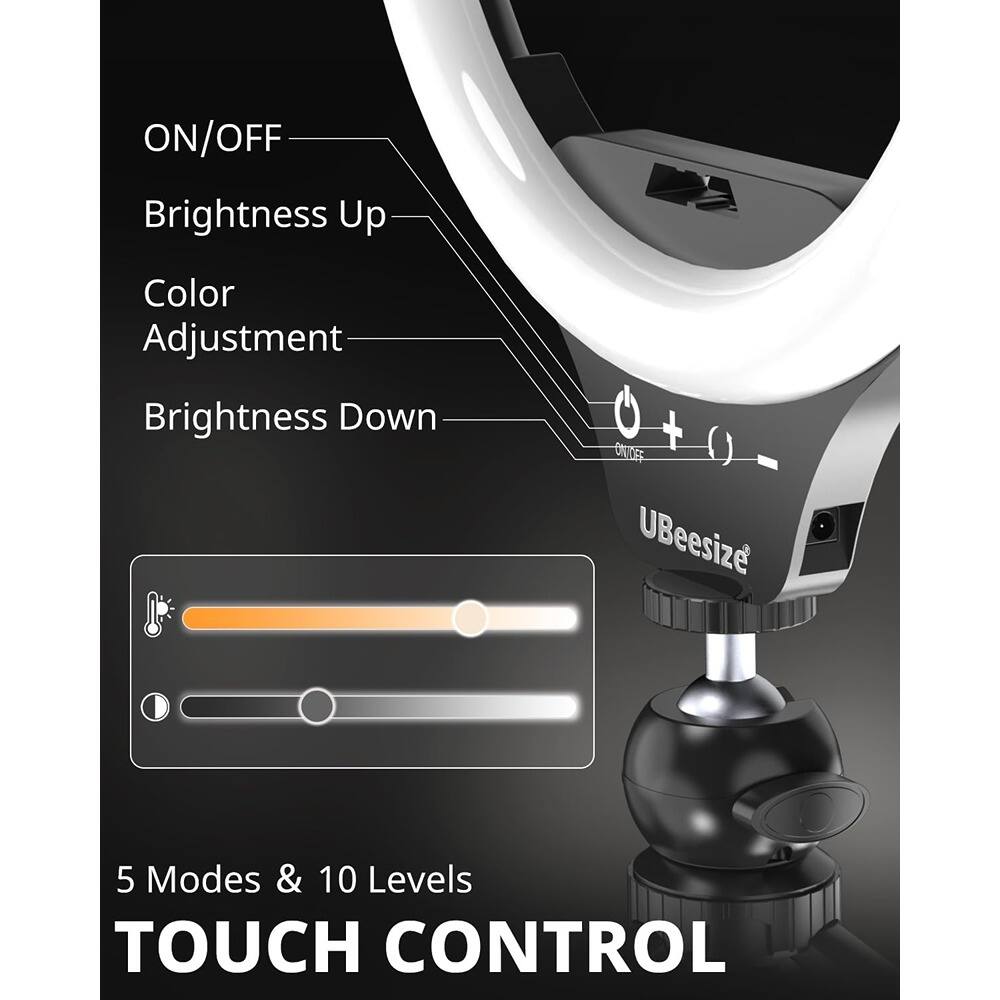ON/OFF  
Brightness Up  
Color Adjustment  
Brightness Down  

5 Modes & 10 Levels  
TOUCH CONTROL  

UBeesize