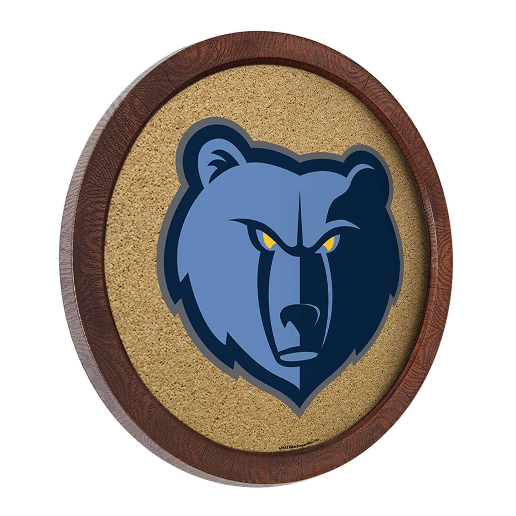 Alt View 1. The Fan-Brand - Memphis Grizzlies 20.25'' Round Faux Barrel Framed Cork Board - Multicolor.