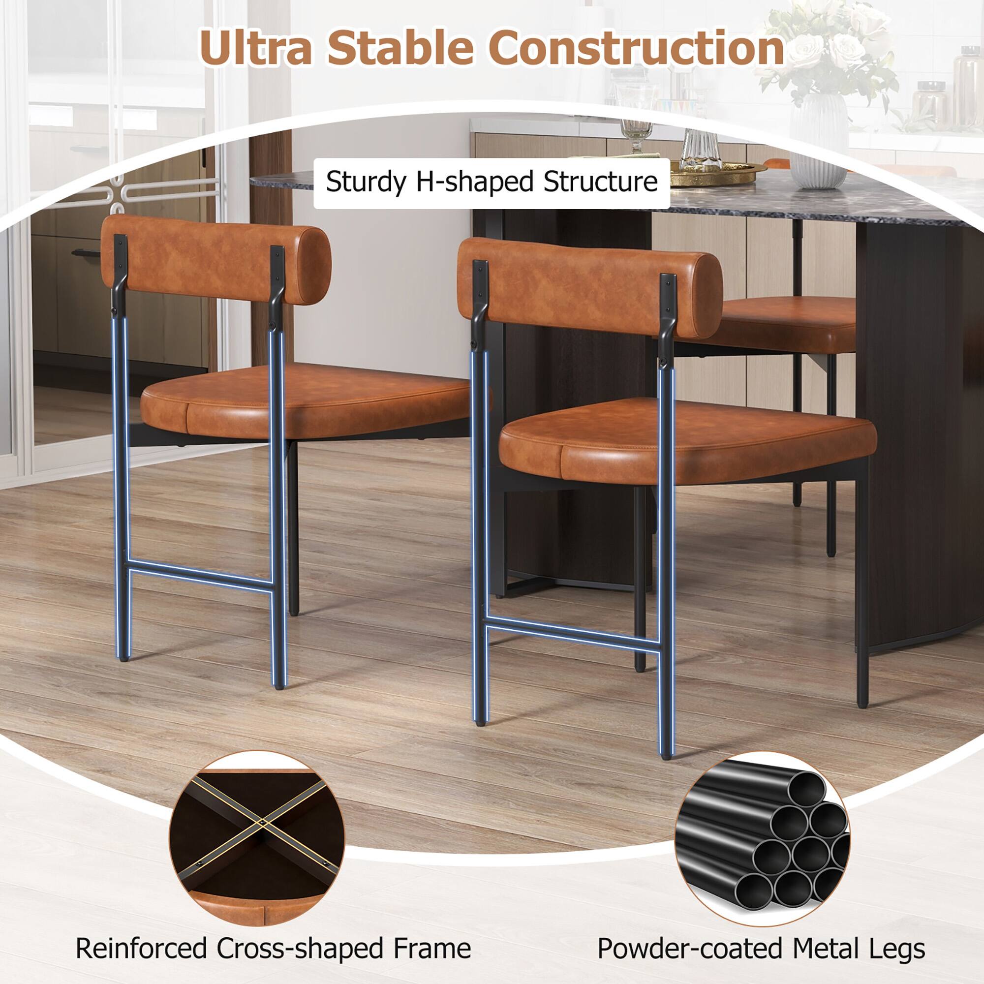 Ultra Stable Construction

- Sturdy H-shaped Structure
- Reinforced Cross-shaped Frame
- Powder-coated Metal Legs