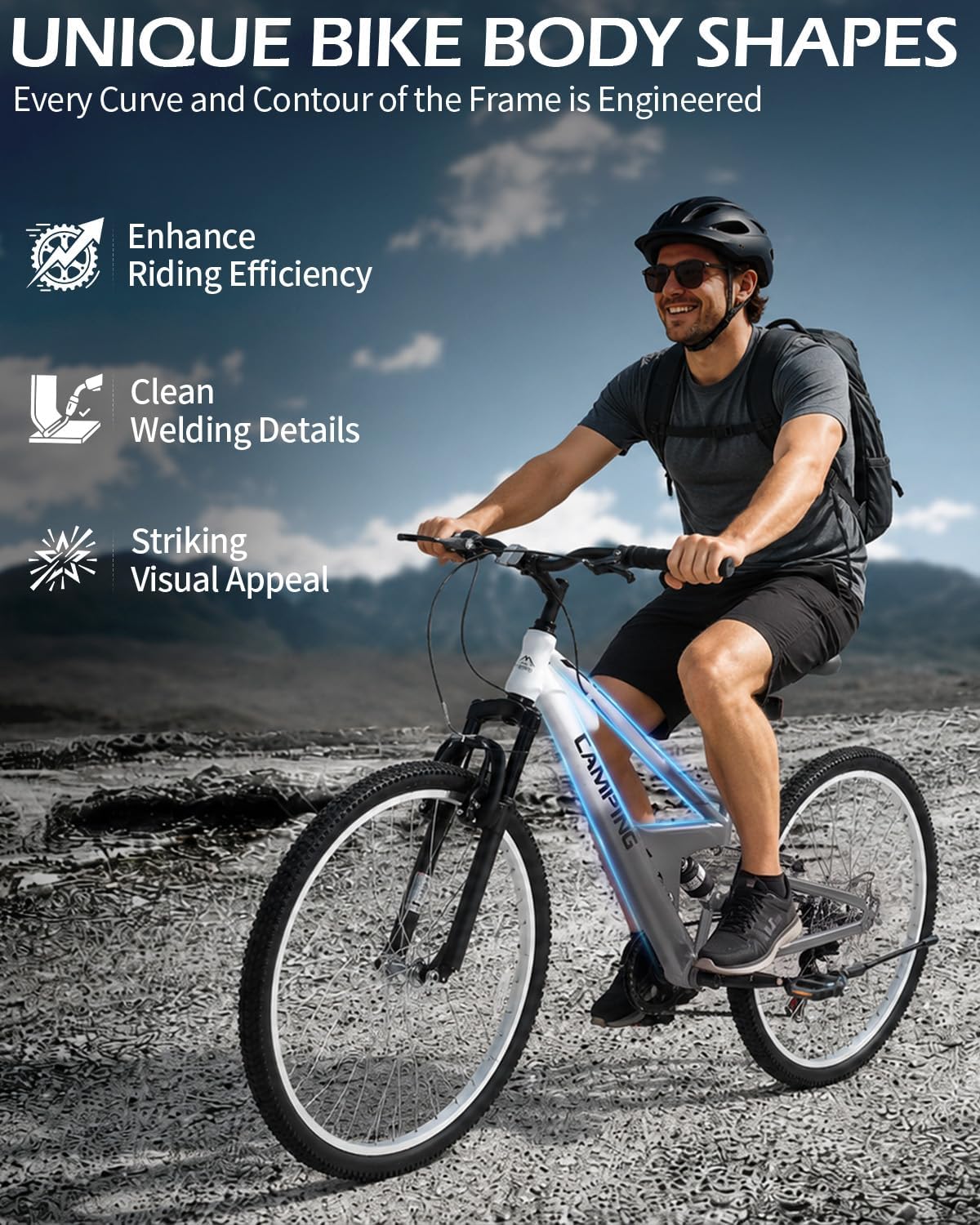 UNIQUE BIKE BODY SHAPES

Every Curve and Contour of the Frame is Engineered

- Enhance Riding Efficiency
- Clean Welding Details
- Striking Visual Appeal