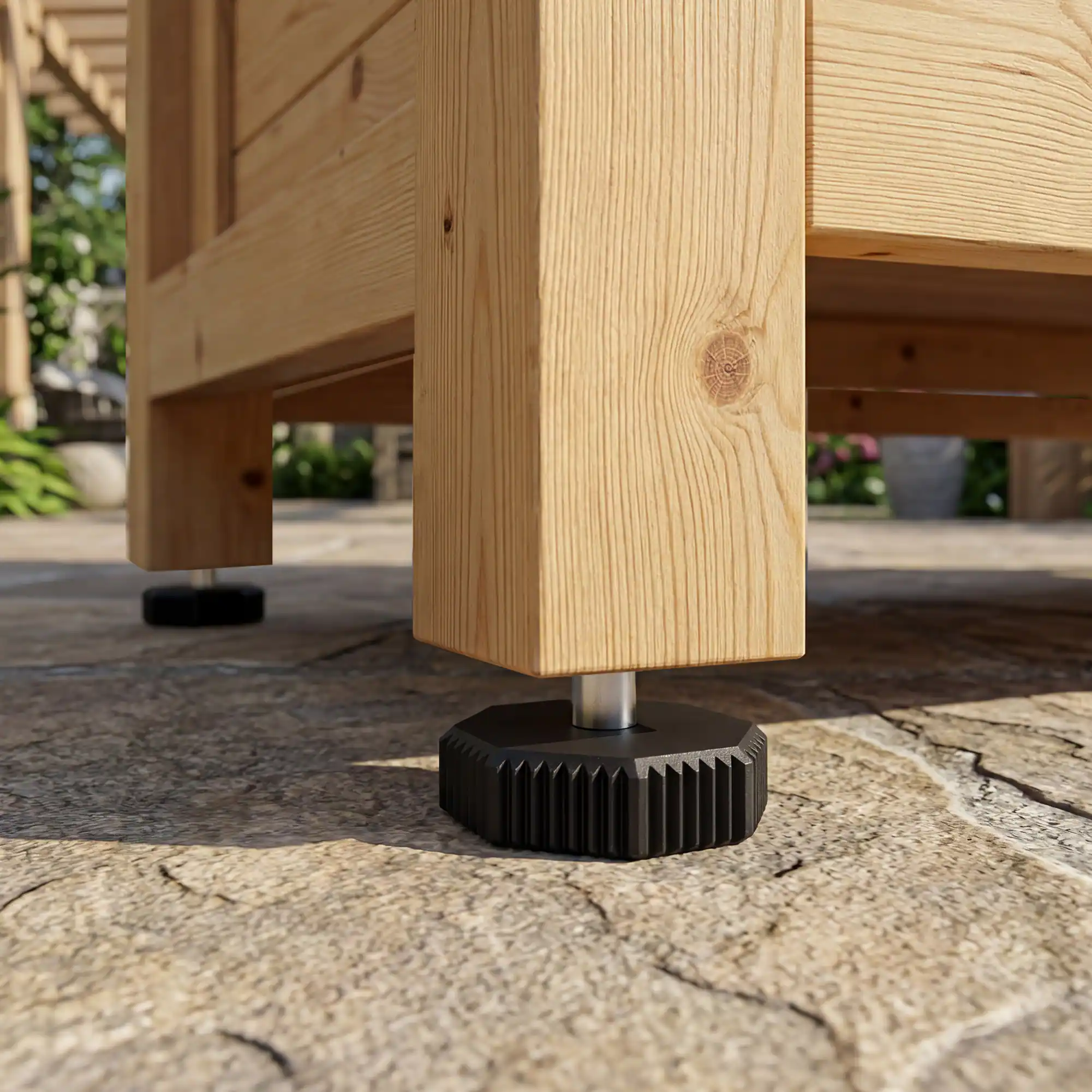 Alt View 6. Famapy - Modular Solid Cedar Outdoor Kitchen Cabinets - All-Weather Storage with Stainless Steel Top for Patio, Grill Station - Wooden.