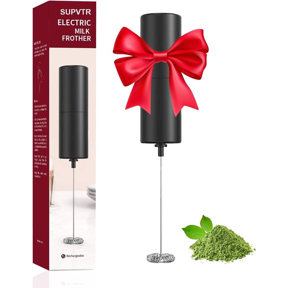 ACJPR - Matcha Whisk & Frother Set – Electric Whisk for Easy Matcha Latte Mixing - Black