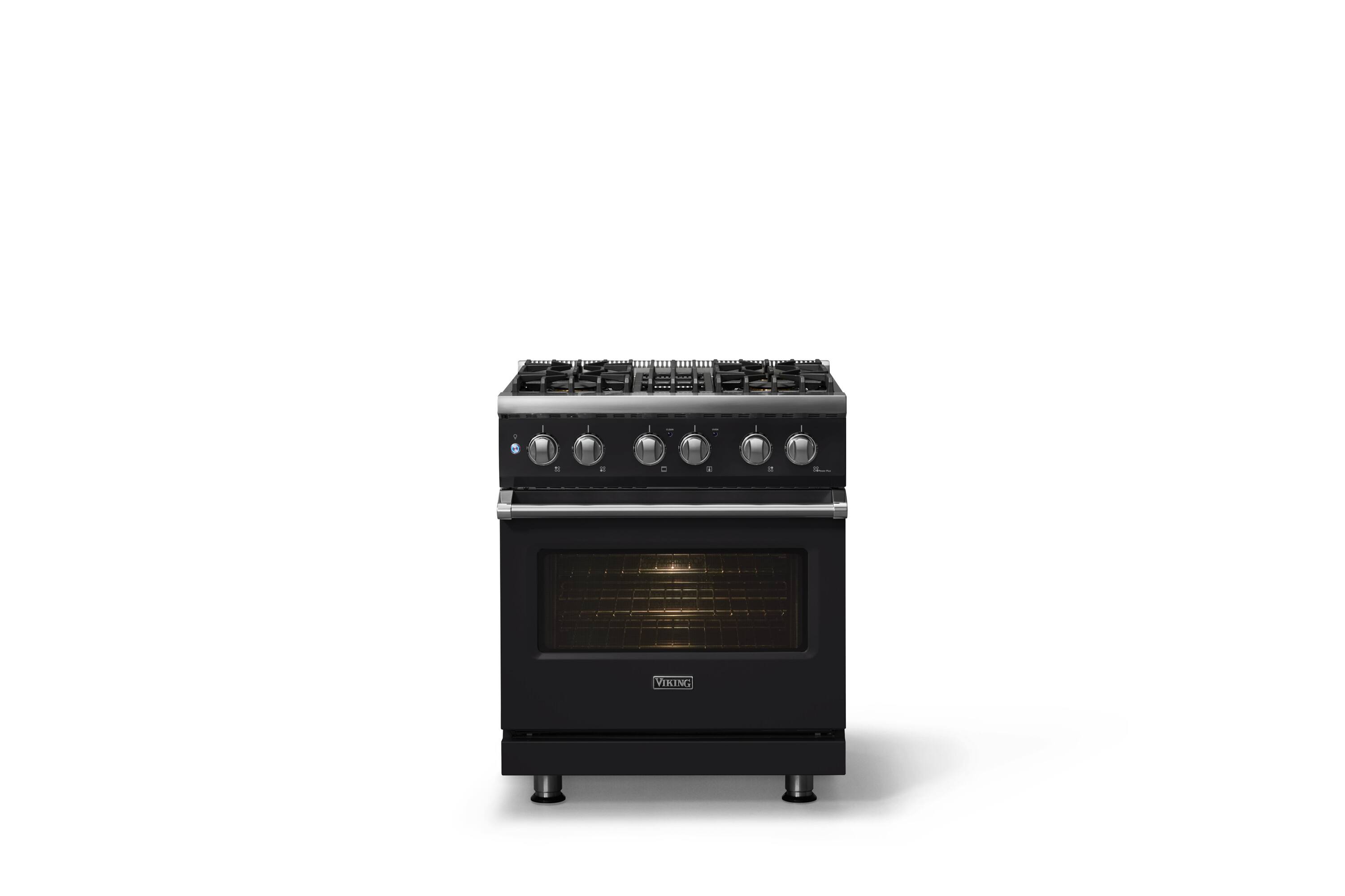 Alt View 1. Viking - 30 in. Wide 4 Burner Pro 5 Series 4.7 Cu. Ft. Freestanding Sealed Dual Fuel Convection Range - Onyx - Onyx.