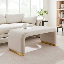 Koda Performance Velvet Waterfall Ottoman by Modway - Brass Almond