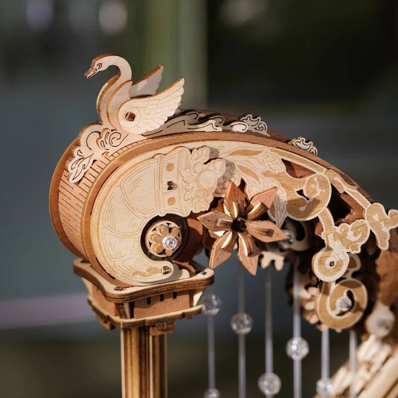 Alt View 6. ROKR - ROKR Magic Harp 3D Wooden Puzzle, Self-Playing Mechanical Music Box, 350pcs.