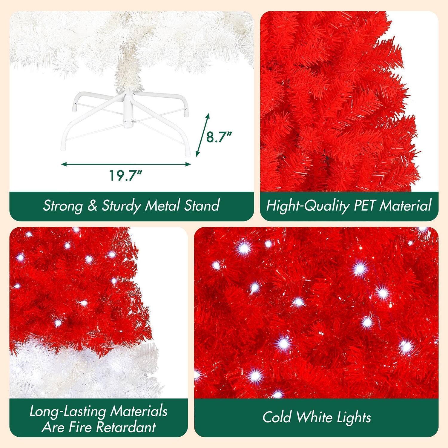 - Strong & Sturdy Metal Stand
- High-Quality PET Material
- Long-Lasting Materials Are Fire Retardant
- Cold White Lights