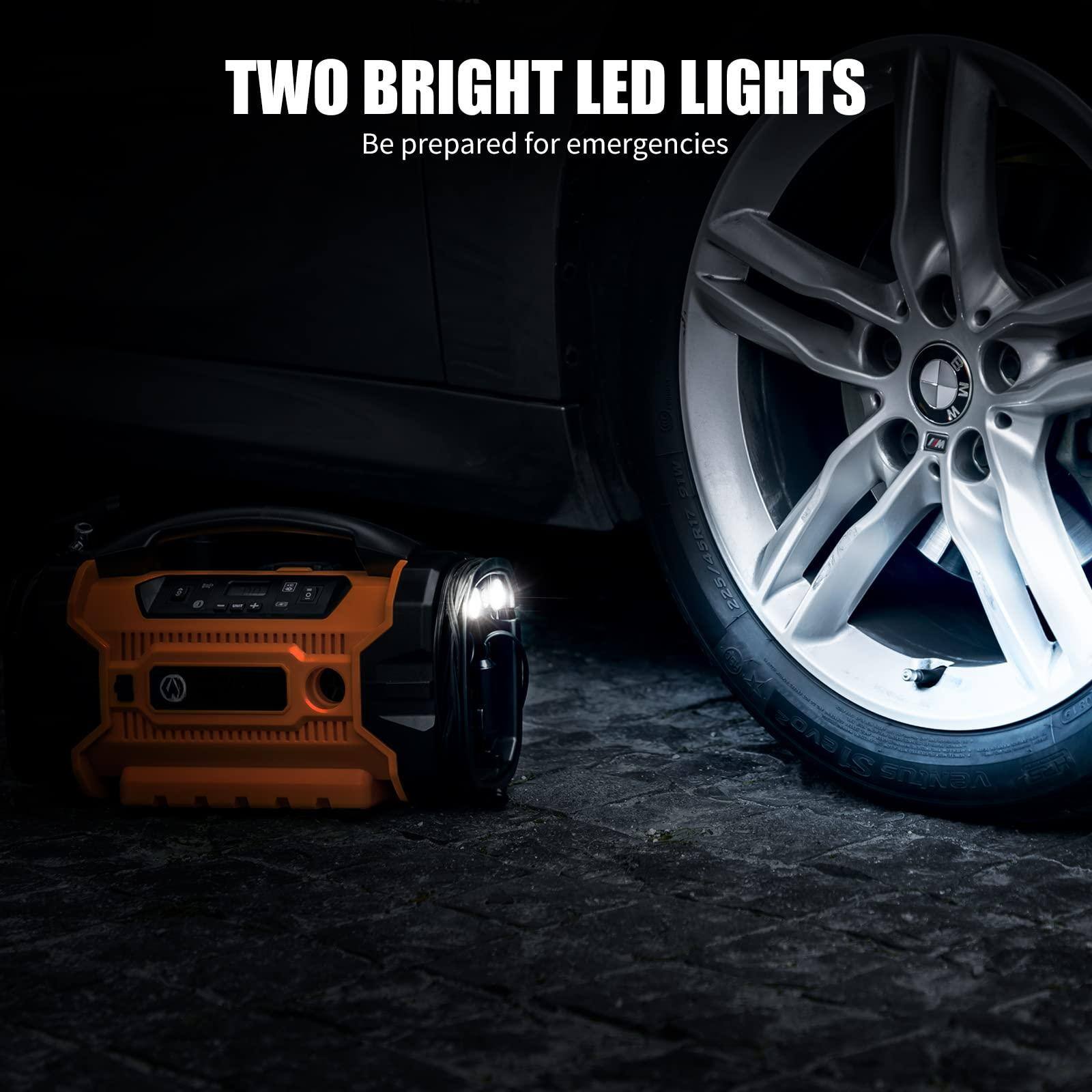 TWO BRIGHT LED LIGHTS  
Be prepared for emergencies