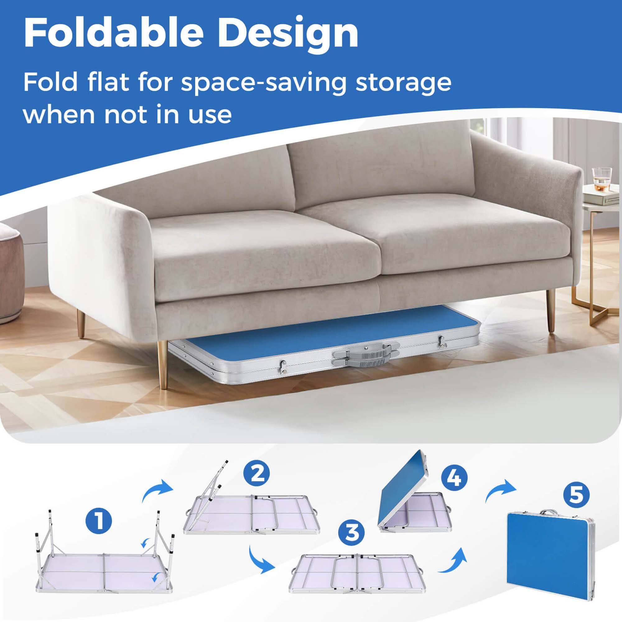 Foldable Design  
Fold flat for space-saving storage when not in use  

1  
2  
3  
4  
5