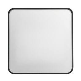 Elegant Decor - Contour Metal Square Mirror 24x24 - Black