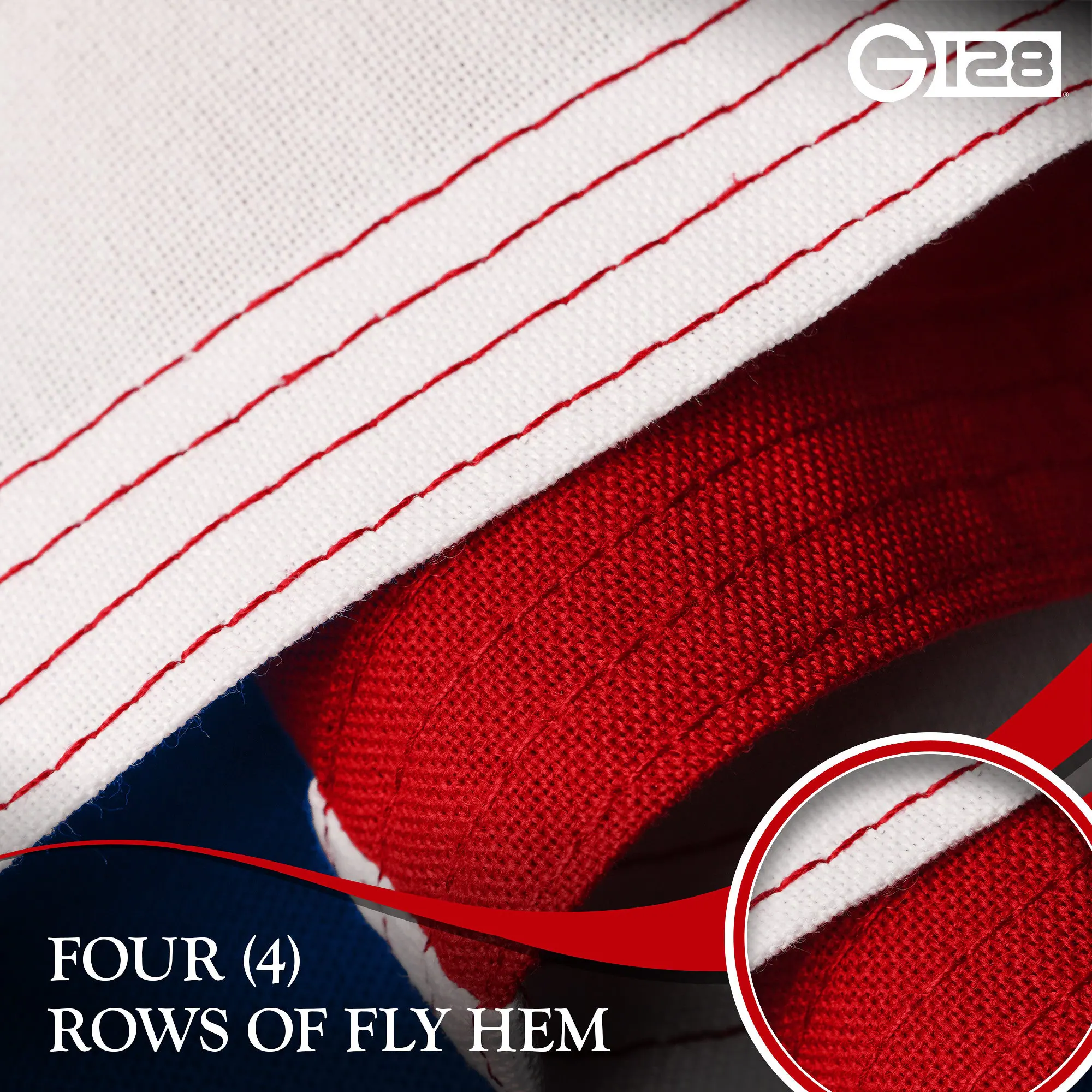 G 128 FOUR (4) ROWS OF FLY HEM