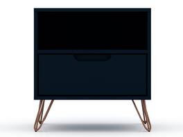 Manhattan Comfort - Rockefeller Mid-Century Modern 20" Nightstand - Midnight Blue