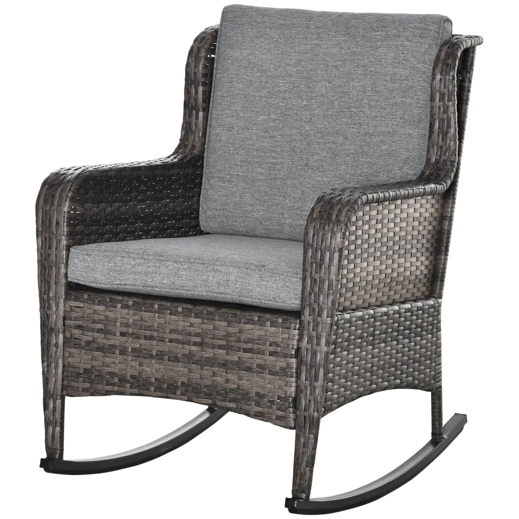 Angle. Resenkos - Resenkos Outdoor PE Rattan Swing Chair, Garden Patio Lounger with Soft Cushions, Classic Style Swing, Gray - Gray.
