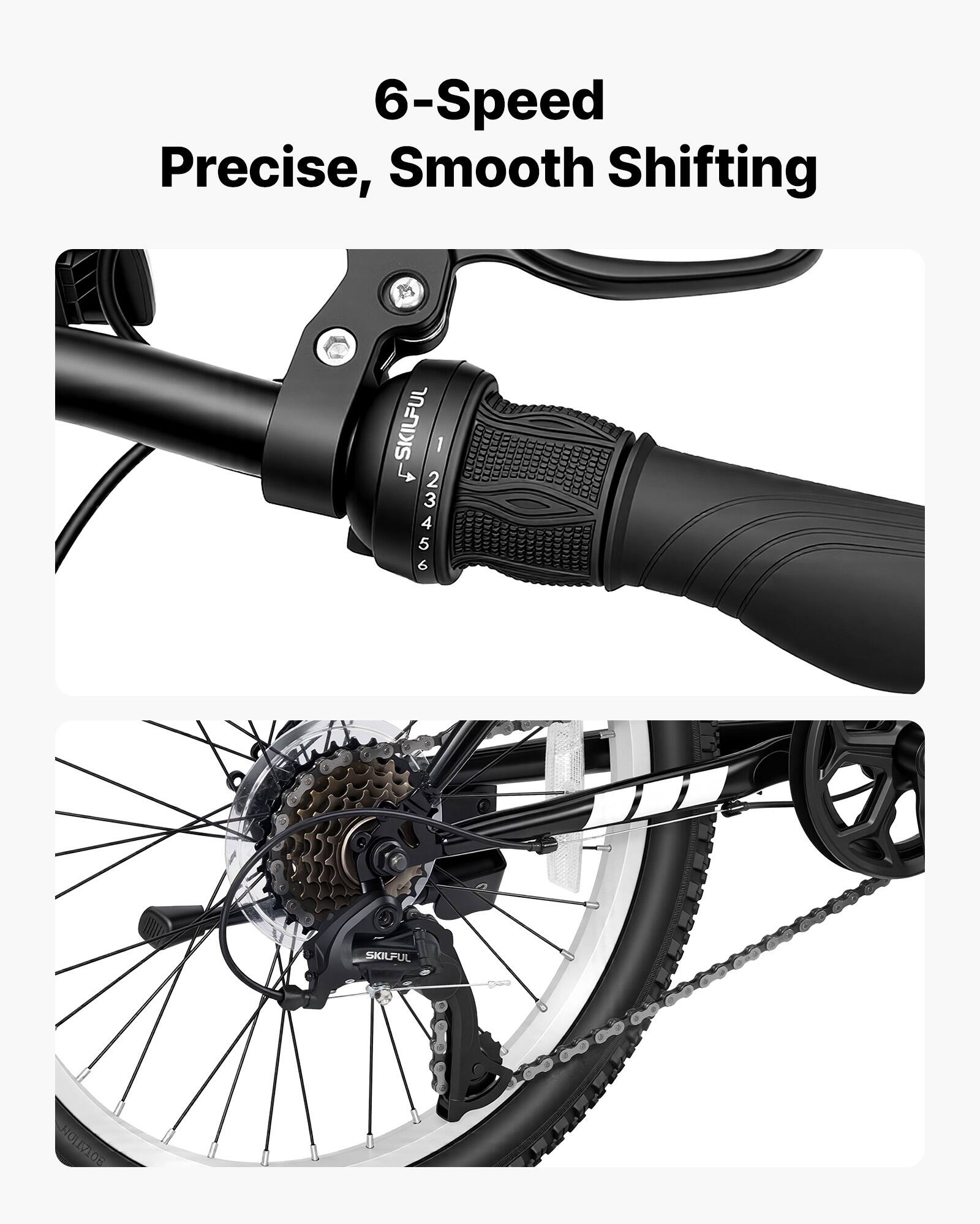 6-Speed Precise, Smooth Shifting

SKILFUL 4 1 2 3 4 5 6

SKILFUL