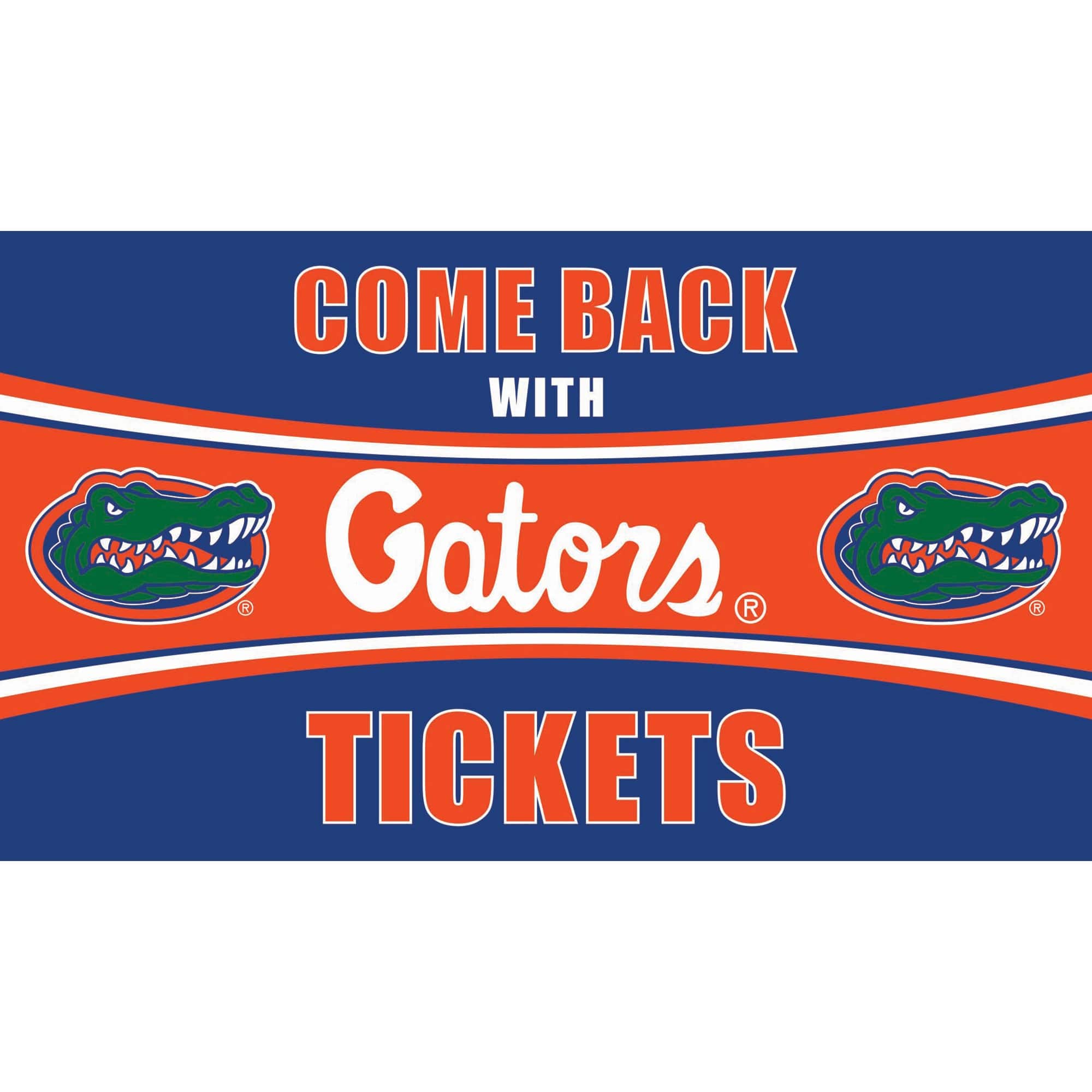 Evergreen Enterprises - Florida Gators 28" x 16" Come Back With Tickets Door Mat - Multicolor