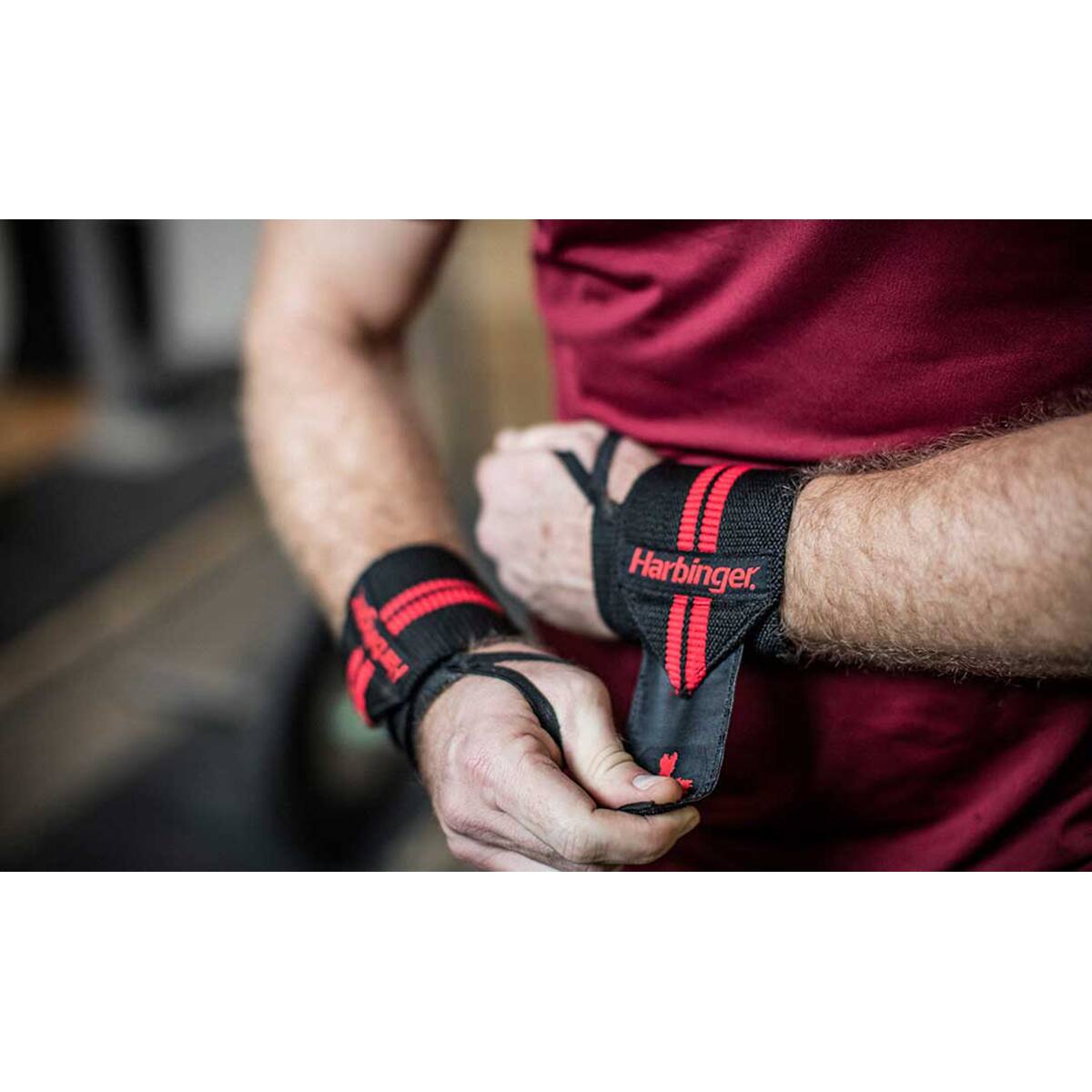 Alt View 2. Harbinger - Harbinger Red Line Weight Lifting Wrist Wraps - Black.