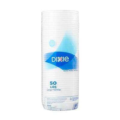 Dixie  
Dixie Plastic Cups  
50 LIDS  
Large - White