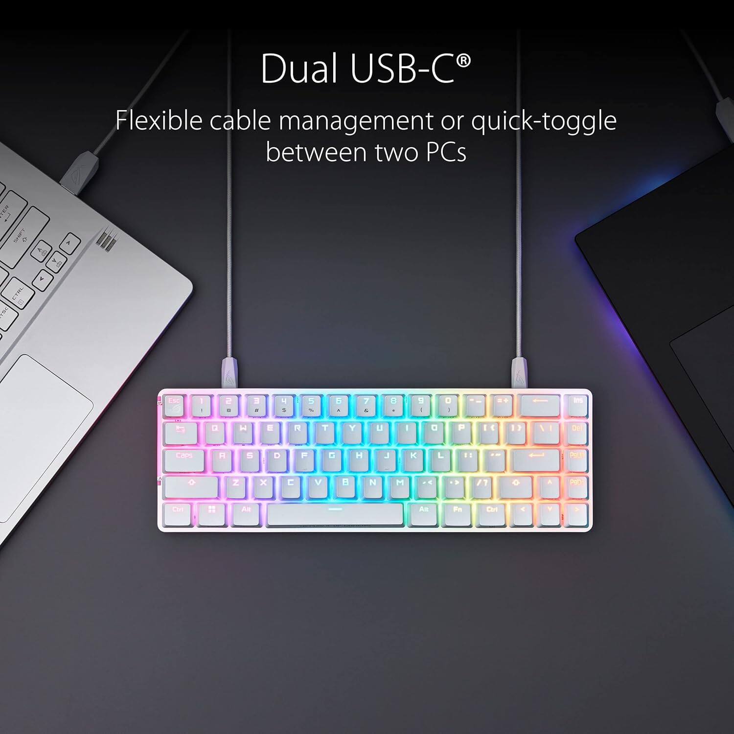 Dual USB-C®  
Flexible cable management or quick-toggle between two PCs