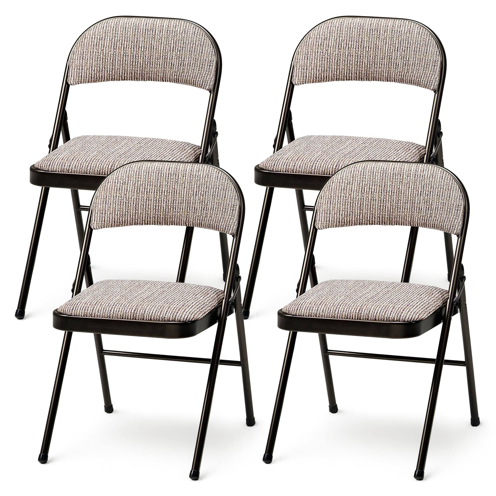 MECO - 4-Pack of Deluxe Motif Fabric Padded Folding Chairs with 16 x 16 Inch Seat - Cinnabar