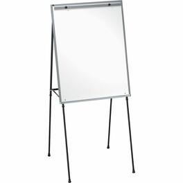 Lorell - Magnetic Dryerase Board Easel 28" x 34" Black Frame Adjustable Height Adjustable Leg Nonskid Feet Twist Lock