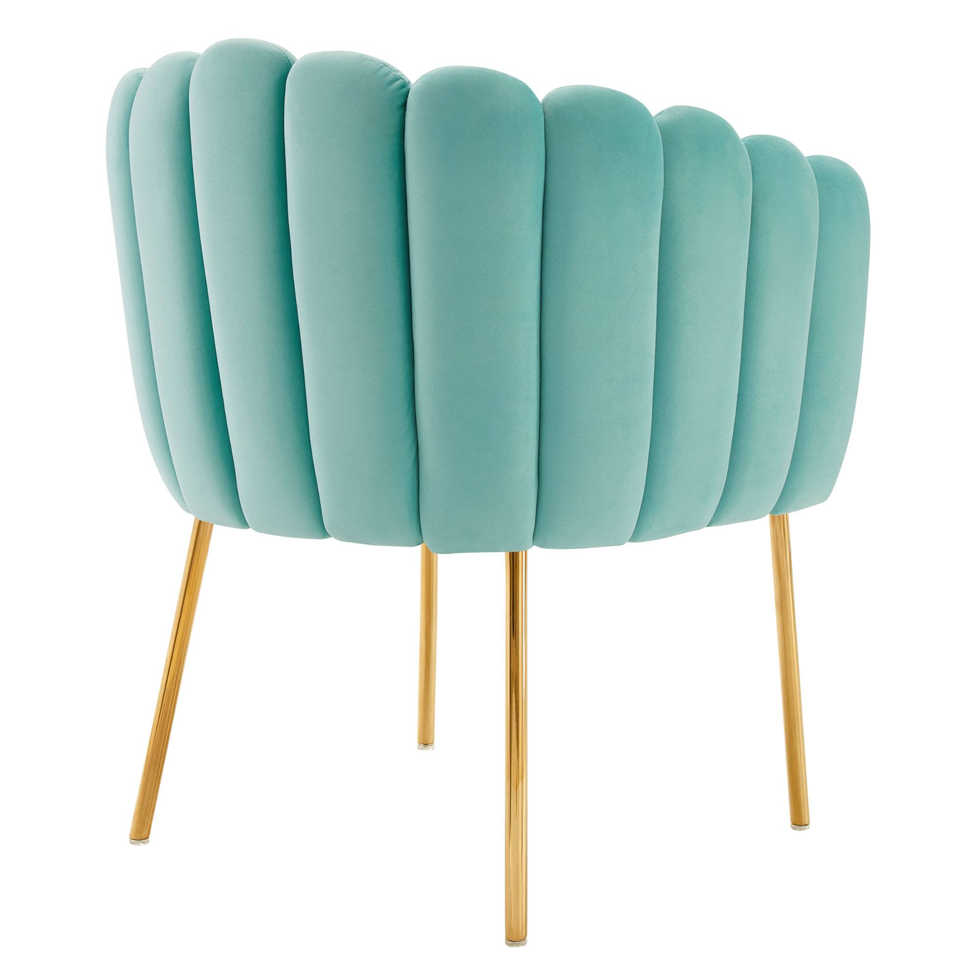 Alt View 3. Modway - Sanna Channel Tufted Performance Velvet Armchair by Modway - Mint.