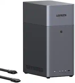 UGREEN - NASync DH2300, 64TB 2-Bay NAS with AI Photo Album, Remote Access, 4GB RAM, 1GbE (Diskless, HDMI Cable Included) - Gray