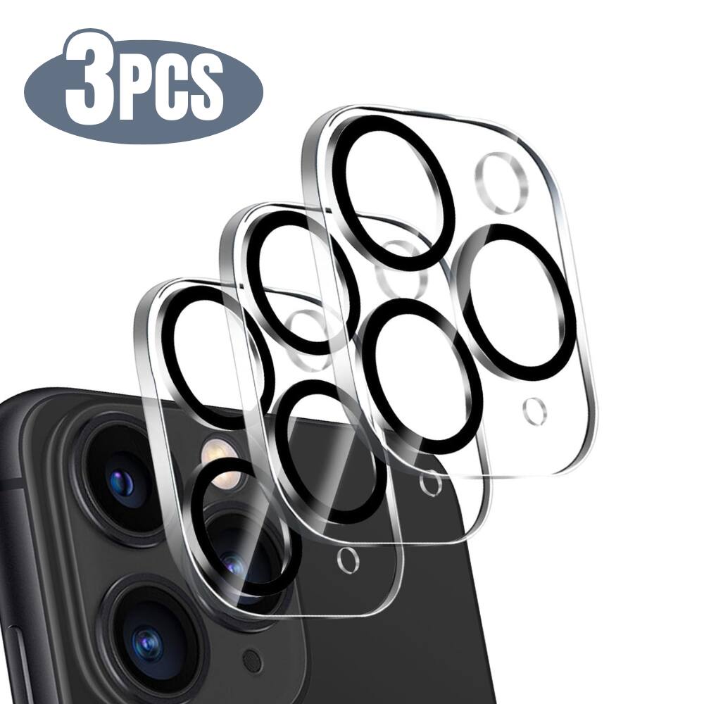 Alt View 1. Qixxronics - 3PCS Camera Lens Protector for iPhone 11 Pro Max Tempered Glass Lens Cover Flim - Clear.