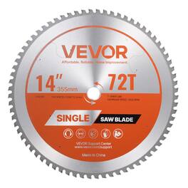 VEVOR - 14-Inch Circular Saw Blade, 72 Precision Alloy Teeth, 1-Inch Arbor, Smooth Finish, Metal Cutting Blade for Circular Saws - Orange